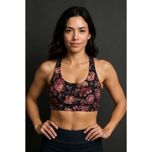 Lululemon Floral Sports Bra Racerback Athletic Gym Workout Activewear Size 6‎